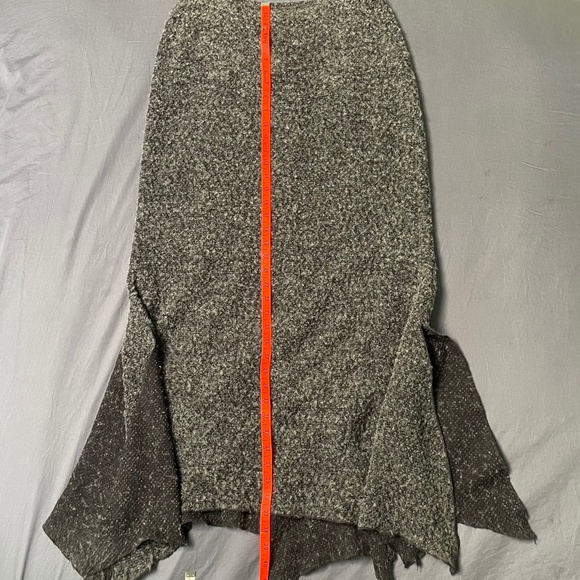 Courtney Washington Grey Woolly Asymmetrical Maxi Skirt Size M - Picture 4 of 5